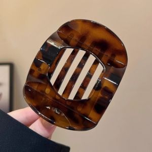 UUMIR Arc Shaped Hair Claw Clip Non-slip Leopard Hairpin  Flat Hair Barrettes for Women