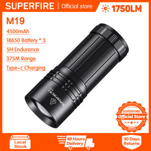 SUPERFIRE Flashlight M19 Strong Light Flashlight High Power Telescopic Zoom Torch Light Waterproof Outdoor Lighting Lamp Rechargeable