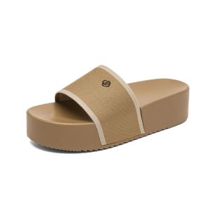 YOTO Korean Style Sandals For Women Basic Weave Platform Sole Summer Comfort Outdoor Thick Soled Slippers