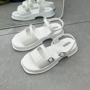 [Free Shipping] Unique design toe strap platform thick-soled wedge high-heeled womens summer Roman sandals