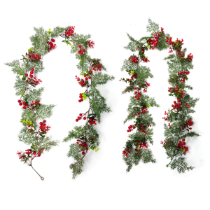 Holiday Artificial Greenery Artificial Berries Hanging Decoration for Mantels Stair Window Indoor and Outdoor
