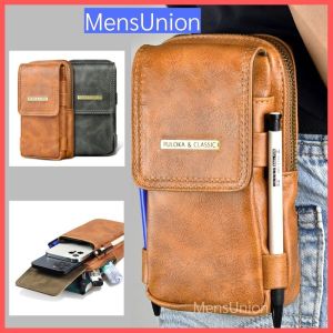 [Msia Stock] Mens Leather Waist pouch Pocket Organizer Handphone Holder Waist Bag Beg Pouch Lelaki Kulit Lembu