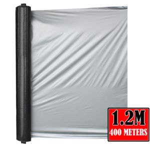 Plastic Mulch Film Planting Plastic 1.2m x 400m SILVER Black1