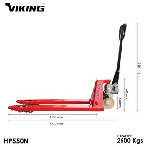 VIKING Pallet Truck (Pallet Jack) Heavy-Duty 2500 to 3000kg Capacity PP/PU Wheel for Lifting and Steering Pallets