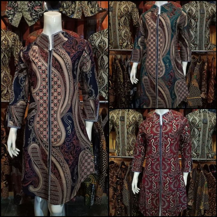 TUNIK BATIK CANTIK MODEL TERBARU BAJU KANTOR PAKAIAN KERJA TUNIK BATIK ...