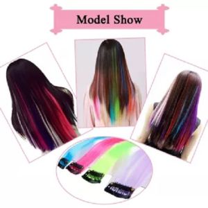 6 pcs color Hairpin hair clip wig for women hair extensions long Straight hair Random Color