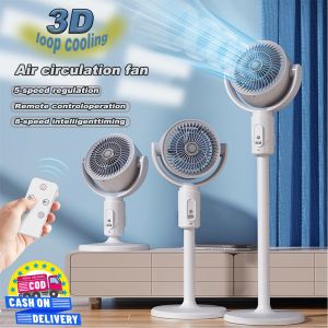 Electric Standing Fan Adjustable Height Oscillating Energy Saving Pedestal Fan with Remote Control