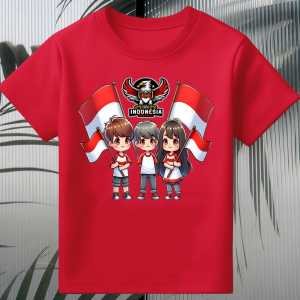 Kaos anak lengan pendek 17 Agustus usia 1-12 tahun