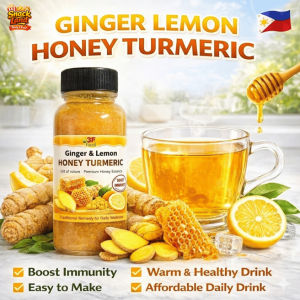 GINGER & LEMON HONEY TURMERIC 500ML – Boost Immunity No Added Sugar Natural Detox & Wellness