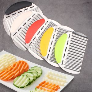 SINGLE Ergonomic Handle French Fries Cutter Wave Shape Durable Potato Cutter Professional Heavy Duty Crinkle Cutter Kitchen Gadgets