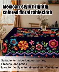 Luxury Dining Table Floral Style Colorful Tablecloth Black American Style Tablecloths