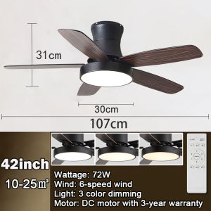 KASIDA ceiling fan with light modern wooden ceiling fan with led light 3 colors dimming 6 speed wind 56nch ceiling fan 5 blades big ceilings fan dc motor ceiling fan heavy duty light with fan ceiling for living room dining room bedroom gym