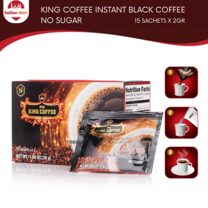 KING COFFEE Instant Black Coffee – 100% Pure Black No Sugar made from Arabica & Robusta beans.