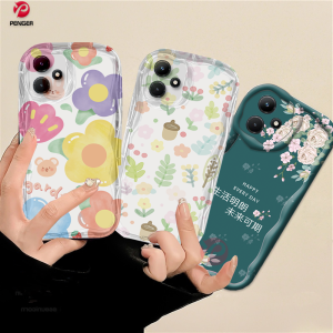 (Lokal Ready) PENGER Casing hp Infinix Hot 30i Note 12 G96 Hot 12 Play 11 Play 9 Play 10 Play Smart 5 Smart 6 Smart 7 Hot 20S Casing Ponsel TPU Tepi Bergelombang Lembut 3D Bahagia Setiap Hari Taman Bunga Case