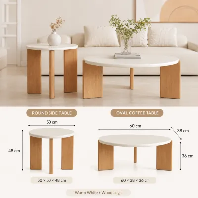 Coffee Table Round Combination Of Solid Wood Coffee Table Modern Living Room Center Table Side Table