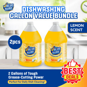 Value Sure Dishwashing Liquid Bundle of 2 (1 Gal) | Calamansi & Lemon Scent| Tough on grease