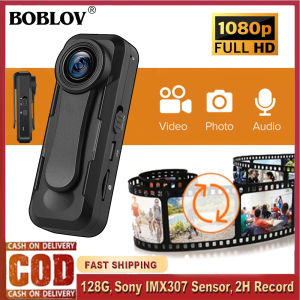BOBLOV W1 True 1080P Mini Body Camera 32GB Pocket Body Worn Camera Video Audio Recording DVR Sports Action Camcorder Vlogging Camera with Snapshot Loop Recording Time Stamps