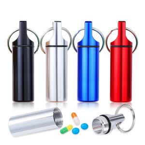 RBJ4 Waterproof Multifunction Capsule Outdoor Earplugs Box Medicine Organizers Healthy Care Pill Storage Box Pill Case Pill Bottle Keychain