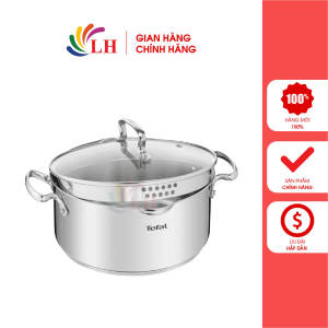 Nồi Inox Tefal Duetto Plus (18cm x 2.0L/20cm x 2.9L/22cm x 6.1L/24cm x 5.0L/28cm x 10.0L) - Hàng chính hãng