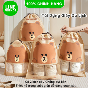 Túi Đựng Giày Line Friends Dây Rút Chống Bụi Vải Không Dệt Set 3 LFB345