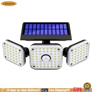 [Chinatera Brand Store] Outdoor Solar LED Flood Light 112 LEDs with Motion Detection for Garden Yard Garage 6000-6500K White Brightness