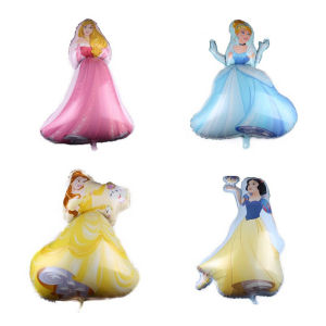4 Pcs Large Disneys Princess Cinderellas Snow Whites Sleeping Beauty Belle Foil Balloons Baby Birthday Party Suply Decoration Kid Toys Girls Birthday Gift for Kids