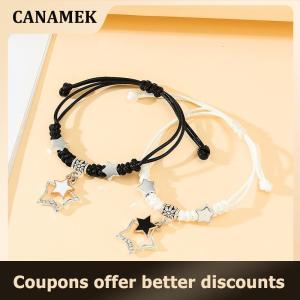 【 CANAMEK 】 Couple Bracelet Pentagram Couple Card Handmade Versatile Woven Hand Rope Female Gift