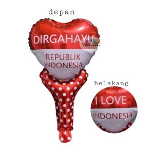 Balon Tepuk Dekorasi Foil Stick MERAH PUTIH DIRGAHAYU RI 17 AGUSTUS INDONESIA MERDEKA (1pc)