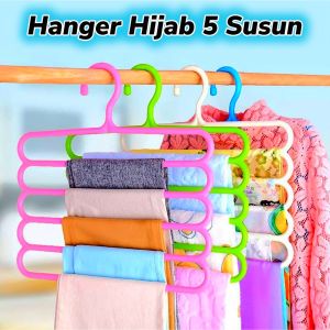 Magic Hanger 5 Susun 5 In 1 Gantungan Cantolan Jemuran Baju Jilbab Hijab Kerudung Celana Handuk Syal Scarf Dasi