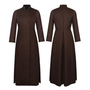 Vintage Medieval Priest Uniform Robe Cosplay Party Men Pastor Cassock Dress