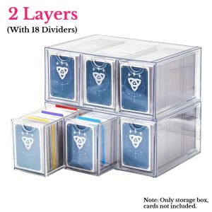 3/6 Drawers Trading Card Storage Clear Stackable Drawers & Dividers Hold 2200+ Cards Organizer for TCG MTG PTCG Sports Cards2026