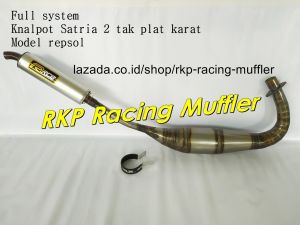 Knalpot Satria 2 tak 120 S / RU 120 R lumba / RU 120 LSCM hiu kolong RCB repsol plat karat kenalpot racing motor