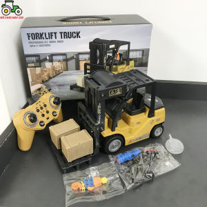 Xe nâng hàng hóa - Điều khiển từ xa (RC) có còi phun khói nổ máy lốp cao su chế độ Demo XN01