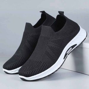Mens Sports Shoes Soft Sole Comfortable Casual Shoes Breathable Sneakers Slip-On Shoes Casual Shoes Light Solid Color Sneakers
