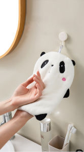 [2pcs/set] SupaTex Panda Koala Hand Towel Super Absorbent Towel Thickened Hand Towel Coral Velvet Hanging Handkerchief 22x17cm/24x18cm