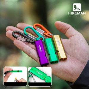 High-frequency Dual-barrel Whistle for Outdoor Camping and Mountaineering Made of Aluminum Alloy for Emergency Rescue.