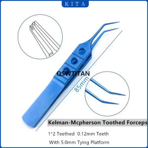 KITA Ophthalmic Castroviejo suturing Forceps 1 x 2 teeth Tying Forceps eyelid surgical tool Toothed Forceps Titanium