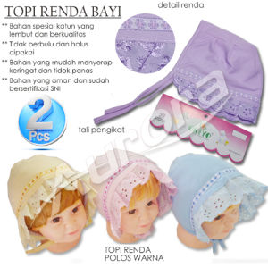 2Pcs Lebih Murah Topi Bayi Perempuan Renda Okiyo Model Kupluk Newborn - Aurora Store (COD)