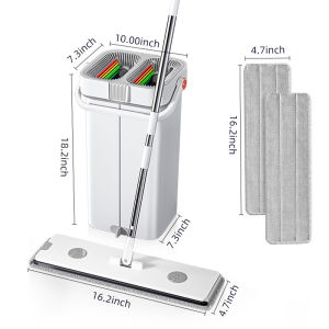 Joybos Hand Free Flat Floor Mop and Bucket Multifunction Microfiber Mops Floor Cleaning with Bucket Dry/wet mop