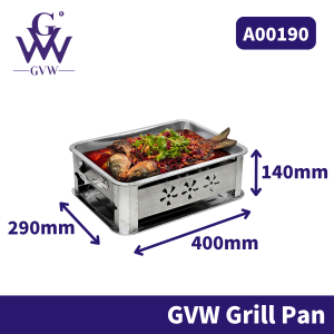 GVW BBQ Grill Outdoor Food Container Steamboat and Grill Pan Stainless Steel Container Buffet Tray