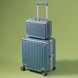 High Quality 14"18 Inch Carrier Ladys Aluminum Frame Mini Carry-on Makeup Travel Suitcase Sets With Silent Wheels Password Lock Trolley Roller Luggage Cosmetic Bag Free Shipping