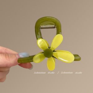 Zuoguan Charming hoa Acrylic Kẹp tóc càng cua cho phụ nữ dễ thương Daisy thiết kế một nửa-up kiểu tóc phụ kiện với phong cách mùa Xuân Tươi Mới