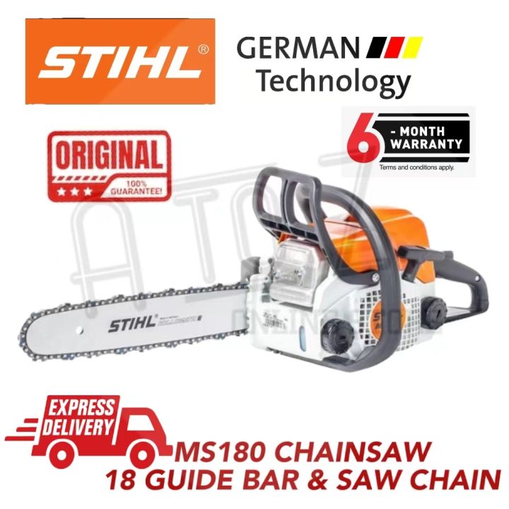 【READY STOCK】STIHL MS180 WITH GUIDE BAR 18'' & CHAIN 100 ORIGINAL