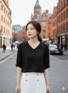 CALISSA FASHION BISA COD BLOUSE/ATASAN WANITA KANTOR/OFFICE STYLE KOREA LENGAN 3/4 MODEL CASSANDRA