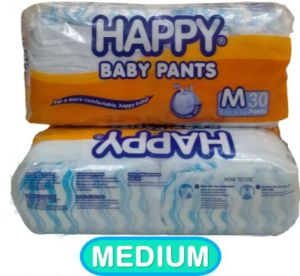 (2 PACKS OF 30PCS) HAPPY BABY PANTS DIAPER x60pcs (MEDIUM - XXL)