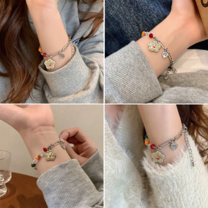 Độc đáo hạt cườm nhiều màu vòng đeo tay với Dễ Thương mặt sao Mặt dây chuyền handchain dây đeo cổ tay lý tưởng-quà tặng cho bạn bè sinh viên tuổi teen