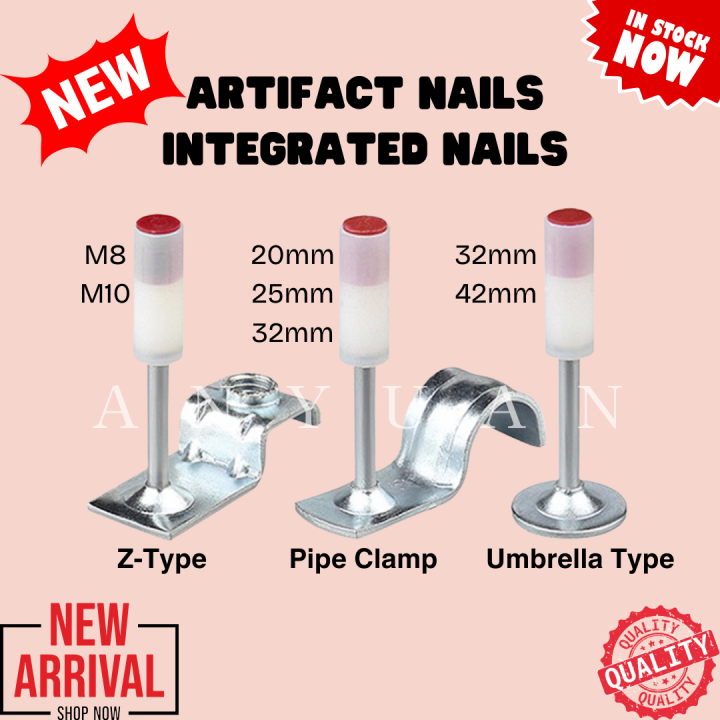 Moon rod nail parts Set 8P ♥︎·₊ 100pcs Ceiling Artifacts Nails Z-Type Nails for Fullthreaded rod