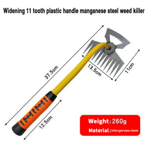 Gardening Hoe Weeding Rake Steel Farm Tool Grasping Raking Loosen Soil Harrow Clean Weed Puller Rakes