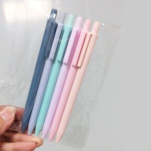 LIVELYN 6/12pcs Triangular Barrel Mechanical Pencils Morandi 0.5/0.7mm Automatic Pencils Professional Student Writing Pencil Students Gift