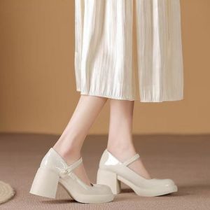 Womens Classic One-strap Mary Janes Pump Slingback Block Heel Pumps